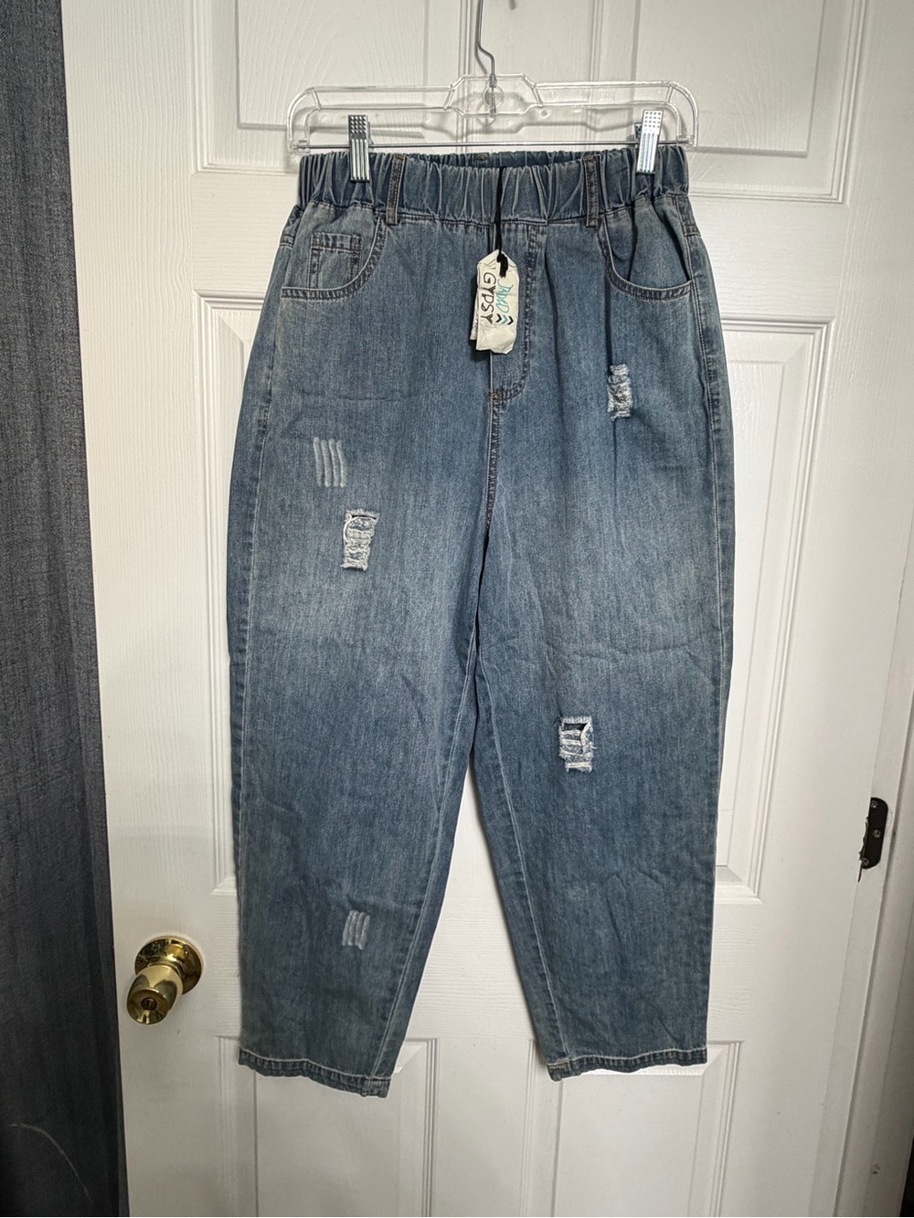 Jaded Gypsy Light Wash Denim Pants - Light Blue
